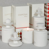 Zodax Chamonix Blanc Ceramic Jar Candle Set, 5 Assorted Pieces