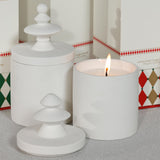 Zodax Chamonix Blanc Ceramic Jar Candle Set, 5 Assorted Pieces