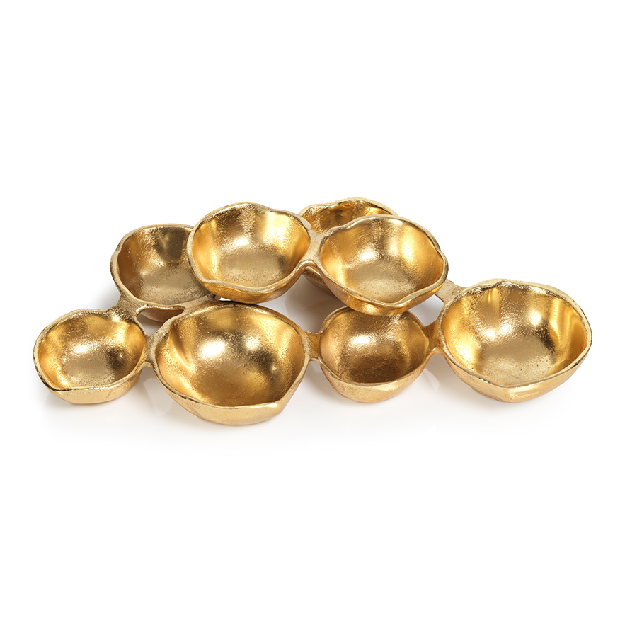 Zodax Ohanna Cluster of 8 Serving Bowls- Gold