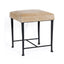 Zodax Tan Corviglia Hair-On-Hide Leather Stool with Forged Iron Base