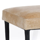 Zodax Tan Corviglia Hair-On-Hide Leather Stool with Forged Iron Base