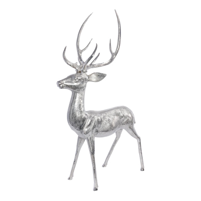 Zodax Corviglia Standing Deer Statue- Aluminum Metal Sculpture