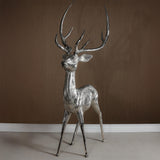Zodax Corviglia Standing Deer Statue- Aluminum Metal Sculpture