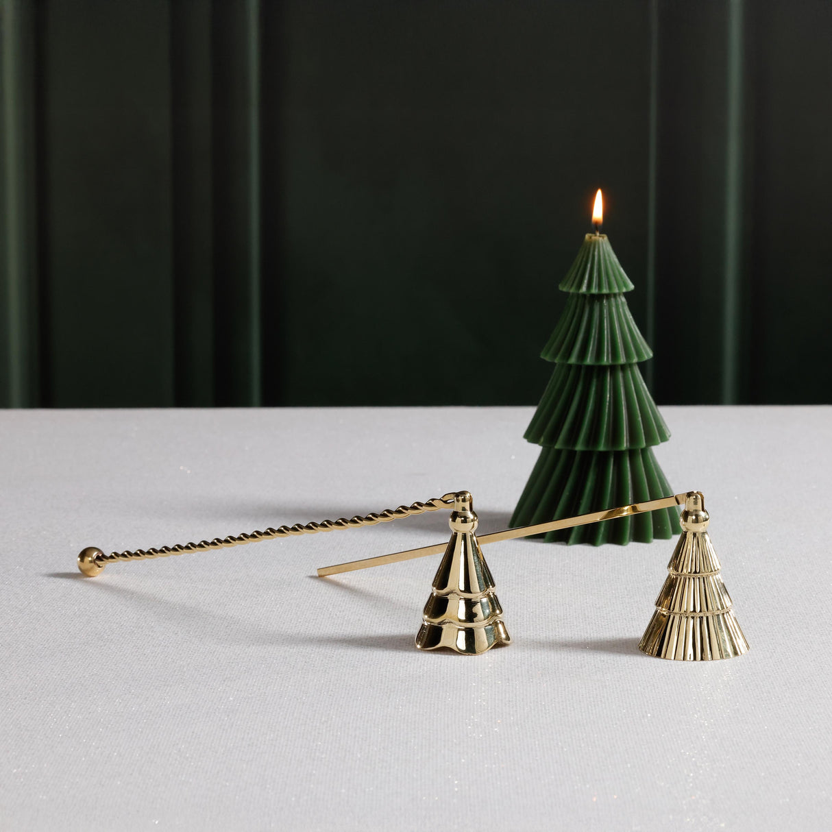Zodax Gold Christmas Tree Design Brass Candle Snuffer
