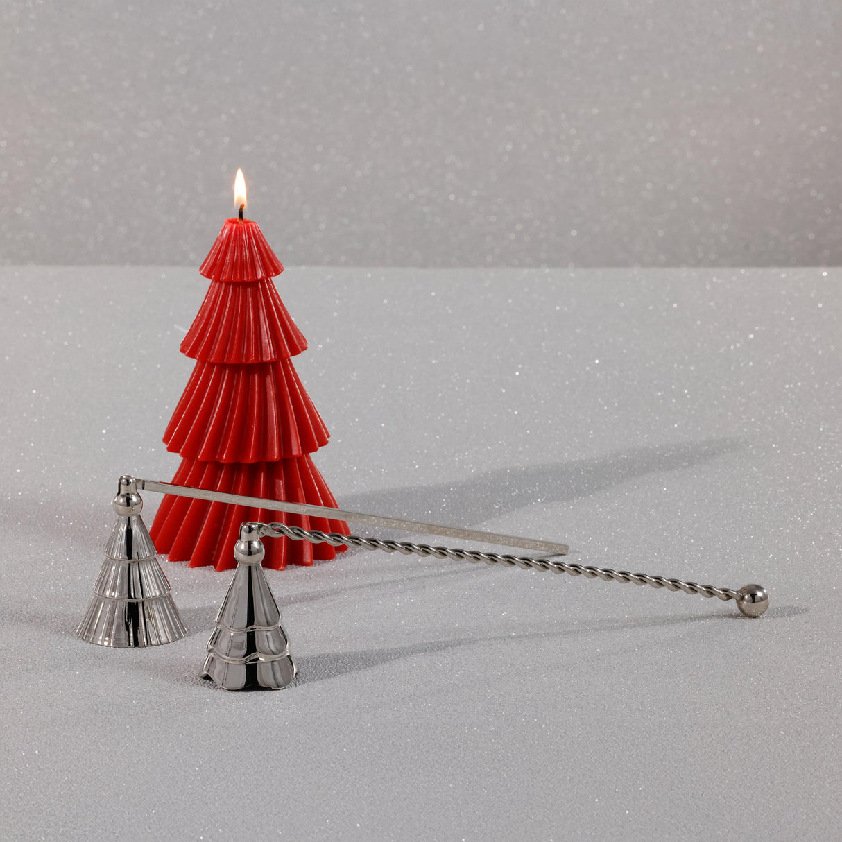Zodax Nickel Christmas Tree Design Brass Candle Snuffer