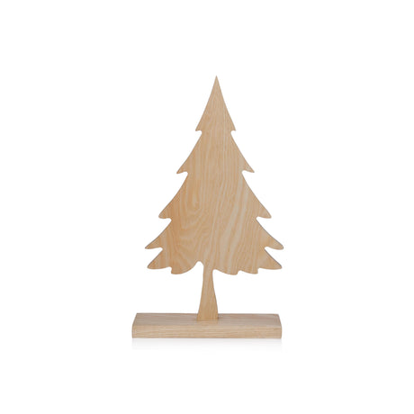 Zodax 12.75" Natural Ash Wood Silhouette Christmas Tree on Base