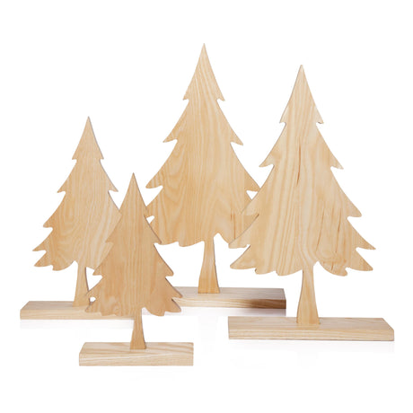 Zodax 12.75" Natural Ash Wood Silhouette Christmas Tree on Base