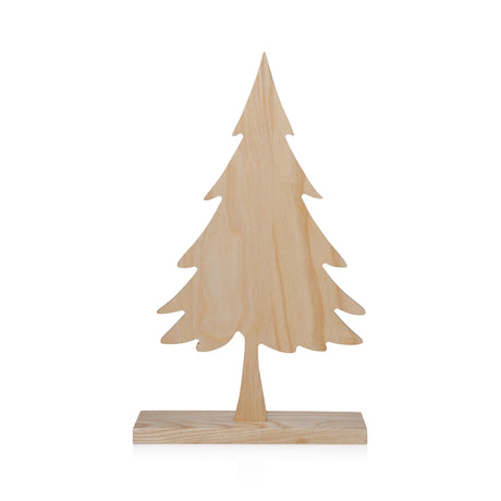 Zodax 16" Natural Ash Wood Silhouette Christmas Tree on Base