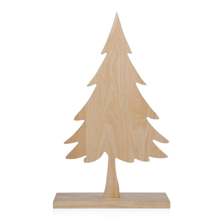 Zodax 18" Natural Ash Wood Silhouette Christmas Tree on Base