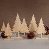 Zodax Natural Ash Wood Silhouette Double Christmas Trees on Base