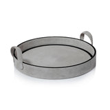 Zodax Arden Suede Leather Round Serving Tray