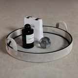 Zodax Arden Suede Leather Round Serving Tray