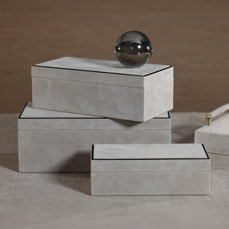 Zodax Medium Arden Suede Leather Decorative Box