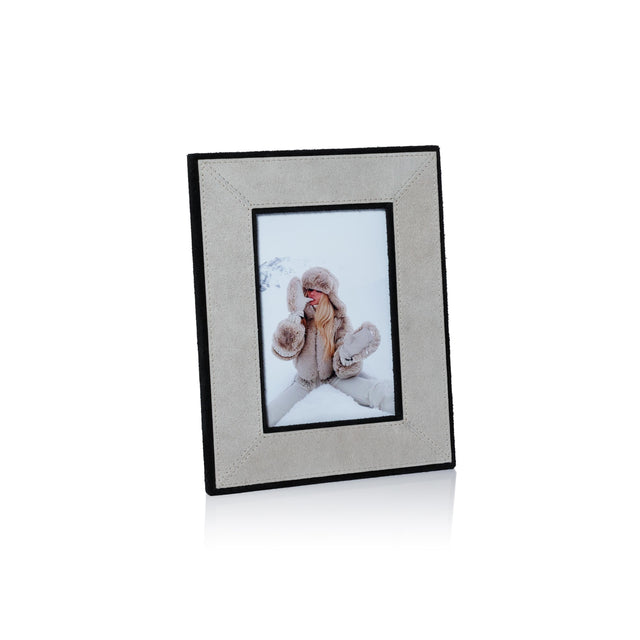 Zodax 4" x 6" Arden Suede Leather Tabletop Photo Frame