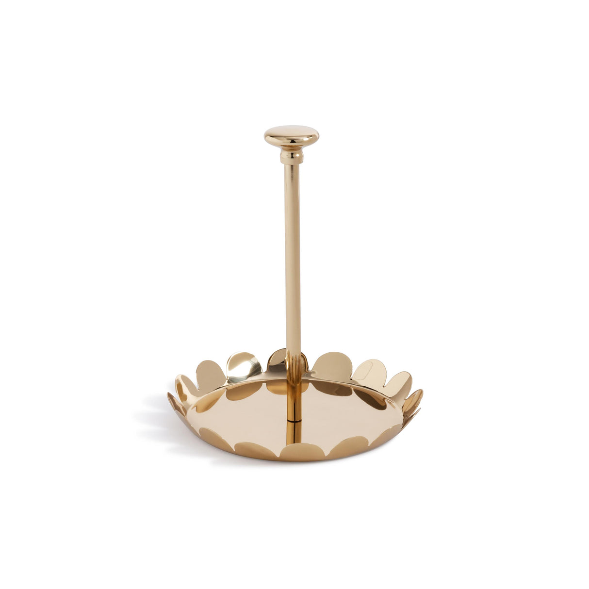 Zodax Gold Lucente Polished Scalloped Metal Display & Serving Tray