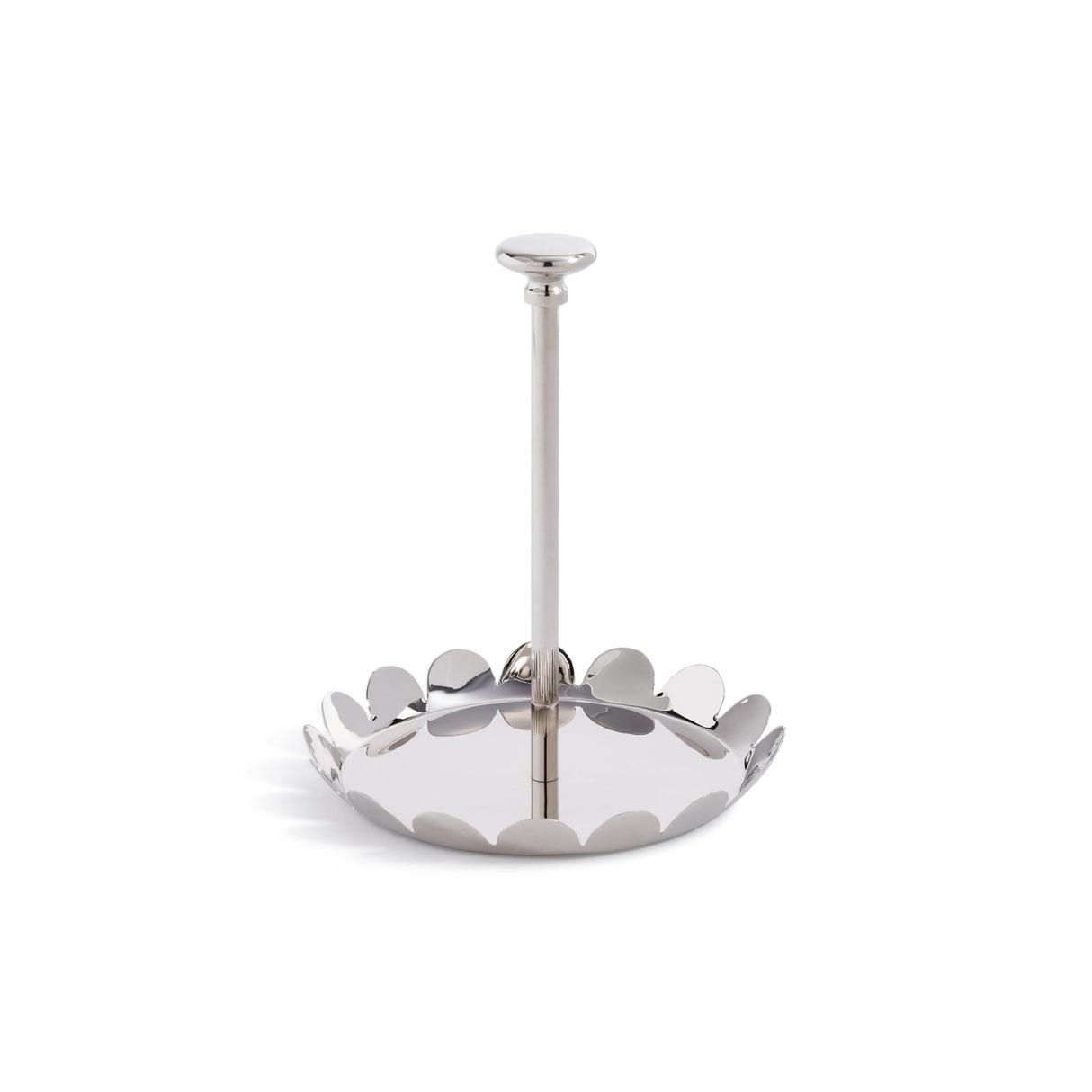 Zodax Nickel Lucente Polished Scalloped Metal Display & Serving Tray