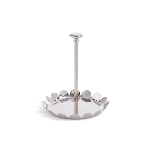 Zodax Nickel Lucente Polished Scalloped Metal Display & Serving Tray