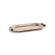Zodax Small Gold Polished Octagon Metal Serving Trays with Horn Handles