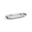 Zodax Small Nickel Polished Octagon Metal Serving Trays with Horn Handles