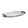 Zodax Medium Nickel Polished Octagon Metal Serving Trays with Horn Handles