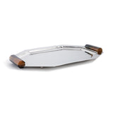 Zodax Medium Nickel Polished Octagon Metal Serving Trays with Horn Handles