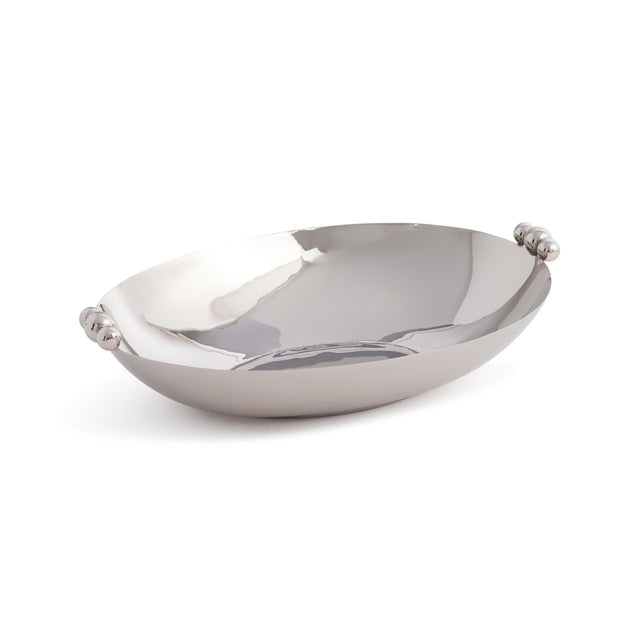 Zodax Nickel Lucente Polished Oval Metal Serving Bowls