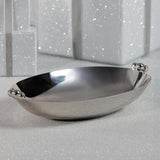 Zodax Nickel Lucente Polished Oval Metal Serving Bowls