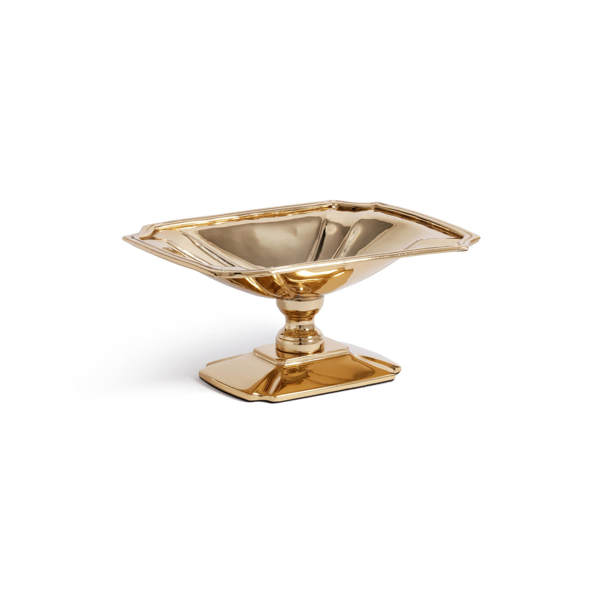 Zodax Gold Lucente Polished Stainless Steel Footed Serving Dish