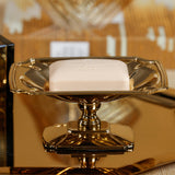 Zodax Gold Lucente Polished Stainless Steel Footed Serving Dish