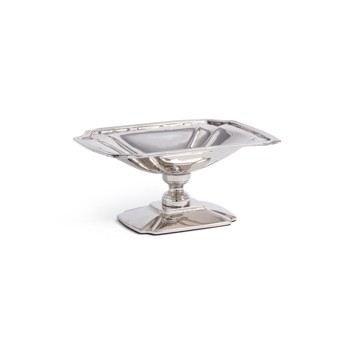 Zodax Nickel Lucente Polished Stainless Steel Footed Serving Dish