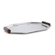 Zodax Large Nickel Polished Octagon Metal Serving Trays with Horn Handles