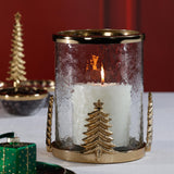 Zodax Gold Fort dHiver Glass and Metal Hurricane