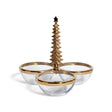 Zodax Gold Fort dHiver Silver Glass and Metal Trio Condiment Set