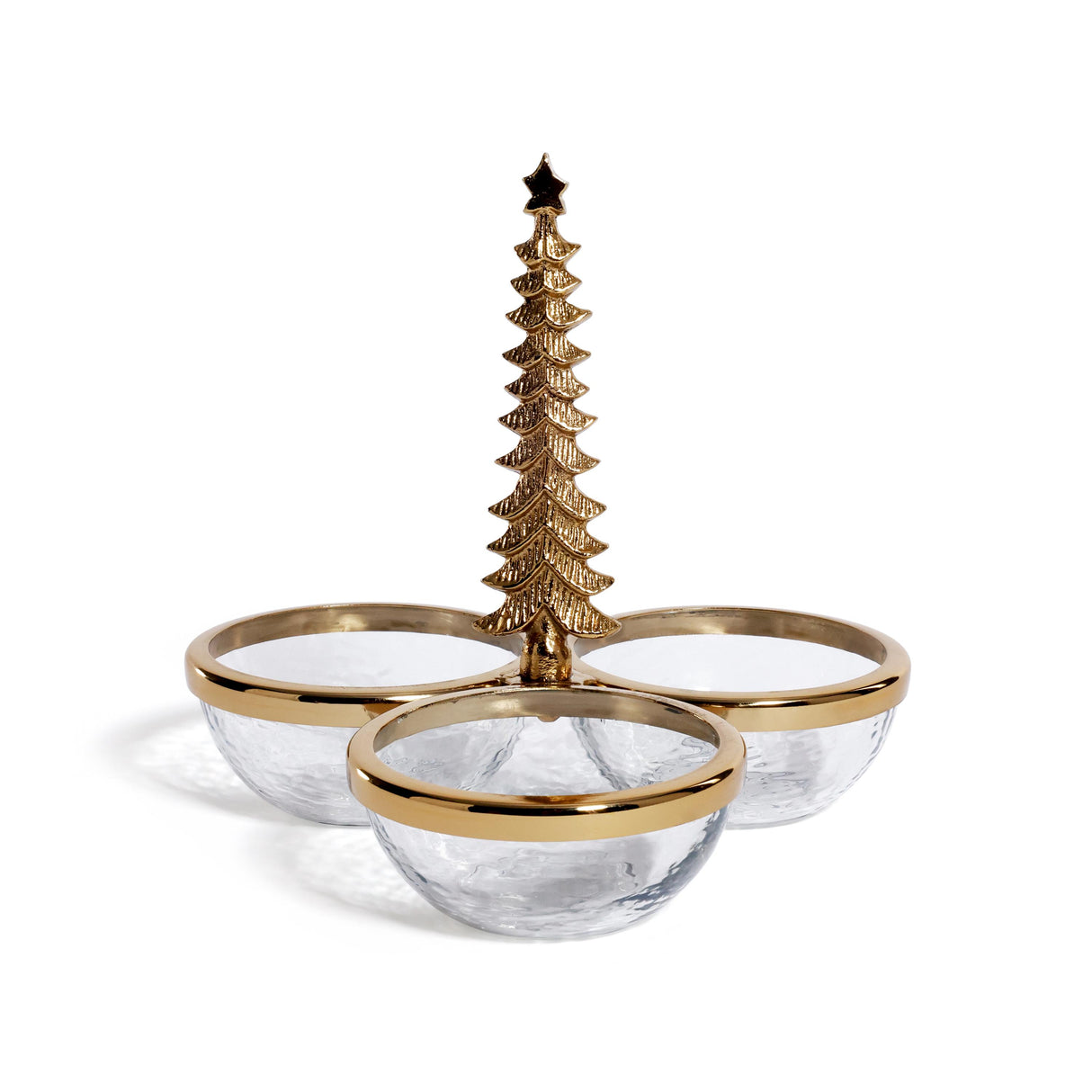 Zodax Gold Fort dHiver Silver Glass and Metal Trio Condiment Set