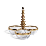Zodax Gold Fort dHiver Silver Glass and Metal Trio Condiment Set