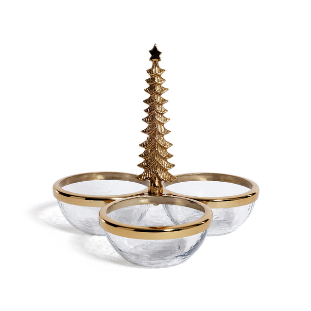 Zodax Gold Fort dHiver Silver Glass and Metal Trio Condiment Set