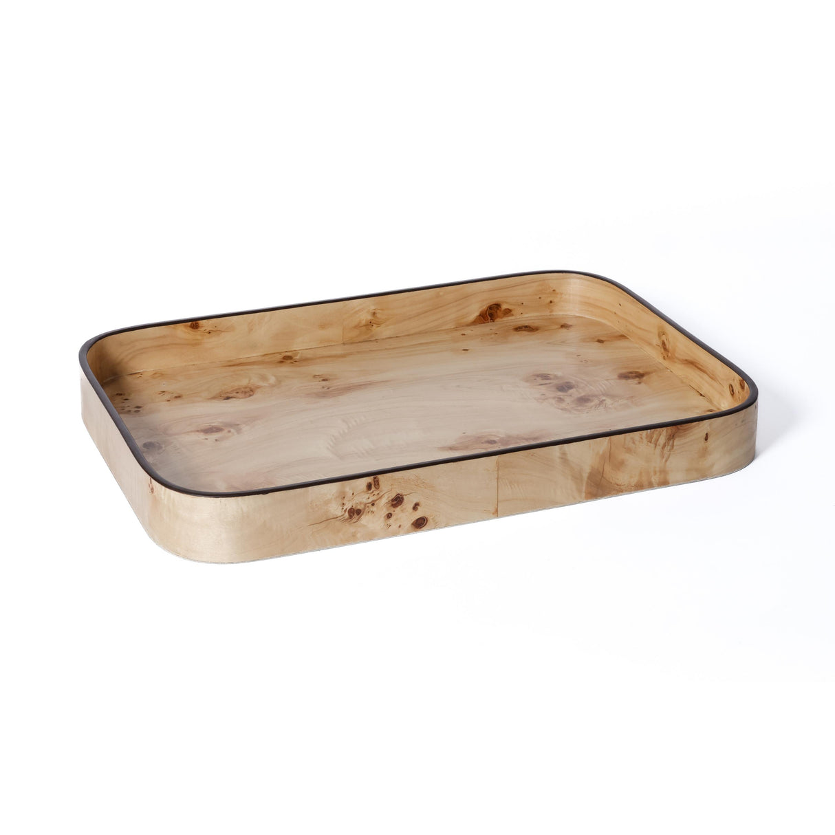 Zodax Valberg Burl Veneer Rectangular Rounded Serving Tray