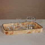 Zodax Valberg Burl Veneer Rectangular Rounded Serving Tray
