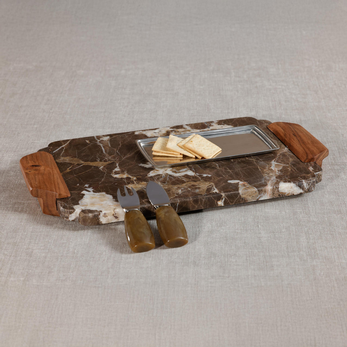 Zodax Small Mocha Marble Charcuterie Tray / Serving Board