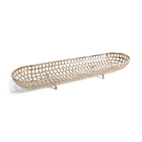 Zodax 28" Reticolo Oval Gold Metal Decorative Footed Tray