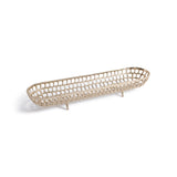 Zodax 23.5" Reticolo Oval Gold Metal Decorative Footed Tray