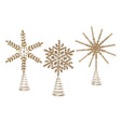 Zodax Jeweled Christmas Tree Topper, 6 Pieces (2 Sets of 3 Assorted)