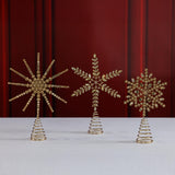 Zodax Jeweled Christmas Tree Topper, 6 Pieces (2 Sets of 3 Assorted)