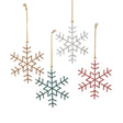 Zodax Holiday Snowflake Ornaments with Rhinestones, 12 Hanging Pieces (3 Sets of 4)
