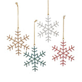 Zodax Holiday Snowflake Ornaments with Rhinestones, 12 Hanging Pieces (3 Sets of 4)