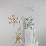 Zodax Holiday Snowflake Ornaments with Rhinestones, 12 Hanging Pieces (3 Sets of 4)