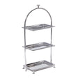 Zodax Nickel Lucente High Tea Polished Stainless Steel 3-Tier Serving Stand