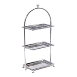 Zodax Nickel Lucente High Tea Polished Stainless Steel 3-Tier Serving Stand