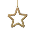 Zodax 6" Golden Pearl Star Christmas Hanging Ornaments, Set of 12