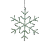 Zodax 6" Green Beaded Snowflake Christmas Hanging Dcor Ornaments, Set of 12